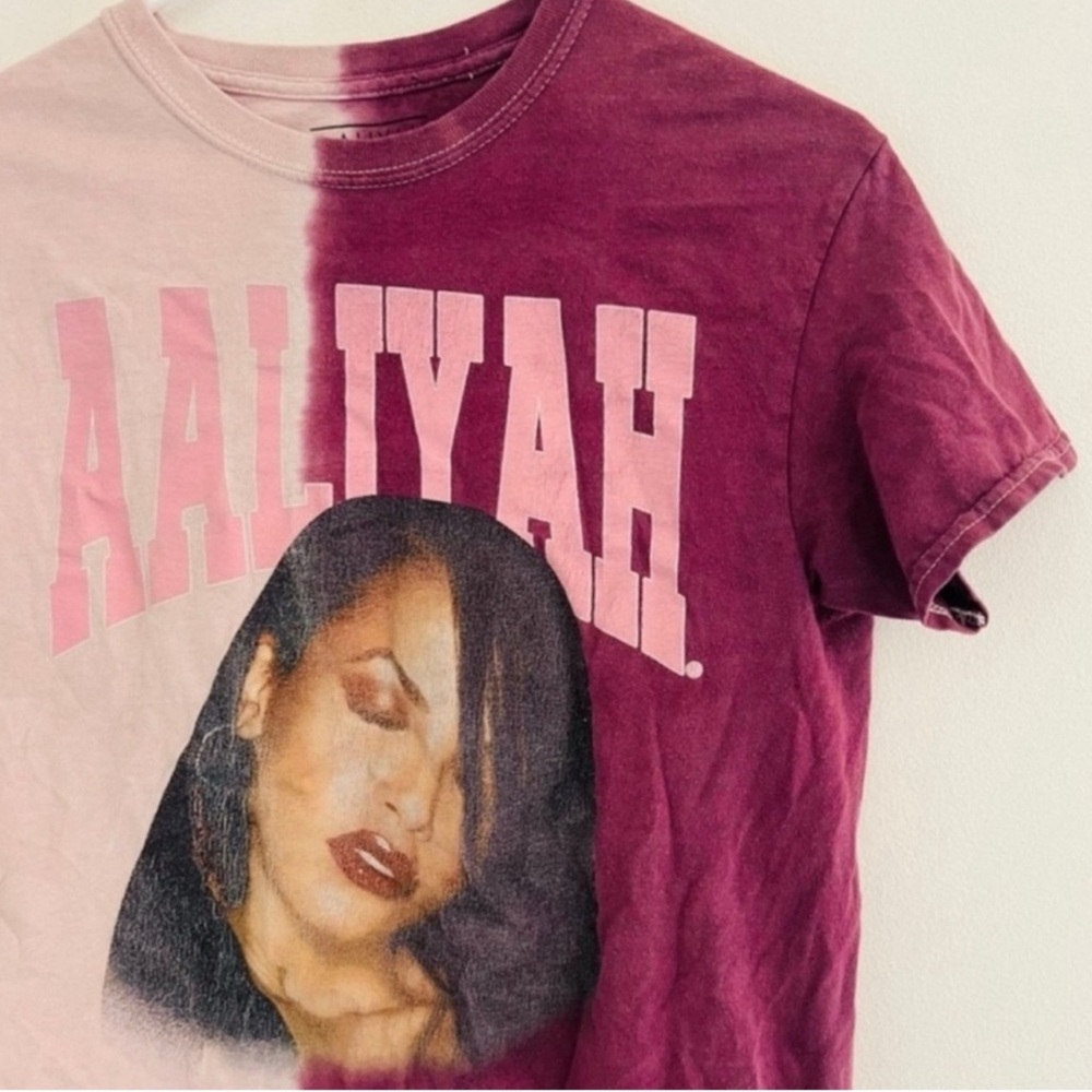 Aaliyah Pink Purple Tie Dye Princess of R&B Tee Small - Picture 2 of 4